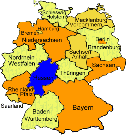 Das Bundesland Hessen Karte - Sehenswertes Hessen