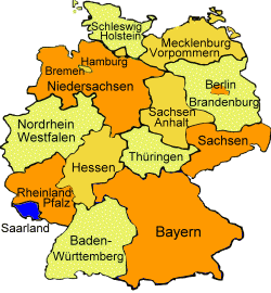 Bundesland Saarland Landkarte - Sehenswertes Saarland