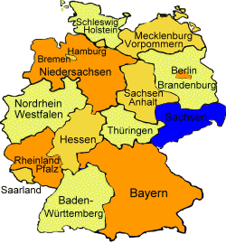 Bundesland Sachsen Landkarte - Sehenswertes Sachsen