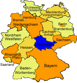 Bundesland Thüringen Landkarte - Sehenswertes Thüringen